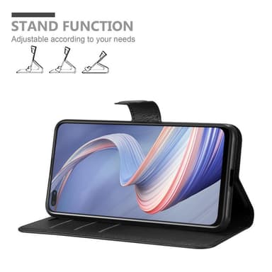Oppo A92s Suojakuori Lompakkokotelo (Musta)
