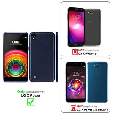 LG X POWER Suojakuori Lompakkokotelo (Musta)