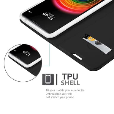 LG X POWER Suojakuori Lompakkokotelo (Musta)