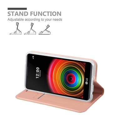LG X POWER Suojakuori Lompakkokotelo (Vaaleanpunainen)