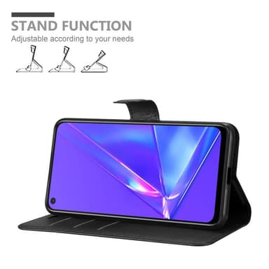 Oppo A72 Suojakuori Lompakkokotelo (Musta)