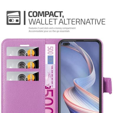 Oppo A92s Suojakuori Lompakkokotelo (Violetti)