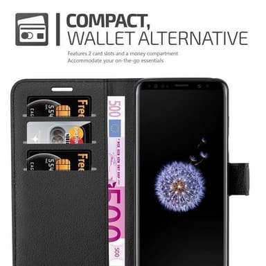 Samsung Galaxy S9 Suojakuori Lompakkokotelo (Musta)