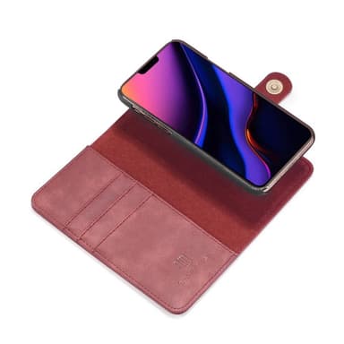 DG.MING iPhone 11 Pro Tyylikäs Lompakkokotelo - Viininpunainen