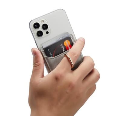 MUXMA-kortinpidikkeen rengasteline RFID-estävä liimainen luottokorttipaikka - harmaa