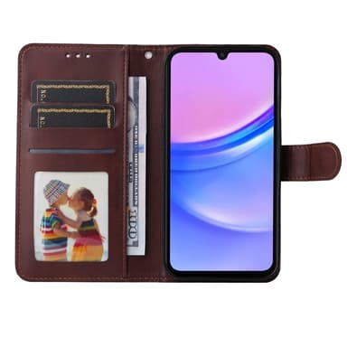 SKALO Samsung A16 PU-nahkainen Lompakkokotelo - Ruskea