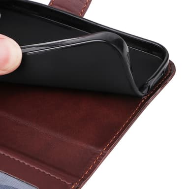 SKALO Samsung A16 PU-nahkainen Lompakkokotelo - Ruskea