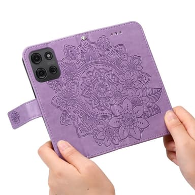 SKALO Motorola Moto G75 5G Mandala Lompakkokotelo - Violetti
