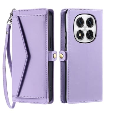 SKALO Xiaomi Redmi Note 14 Pro 5G PU-Nahkakuori Lompakkokotelo - Violetti