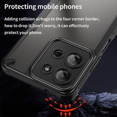 SKALO Motorola Moto G75 5G Armor Hybrid Frosted Suojakuori - Musta