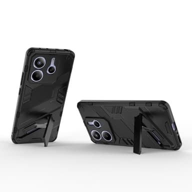 SKALO Xiaomi Redmi Note 14 5G Armor Hybrid Punk Suojakuori - Musta