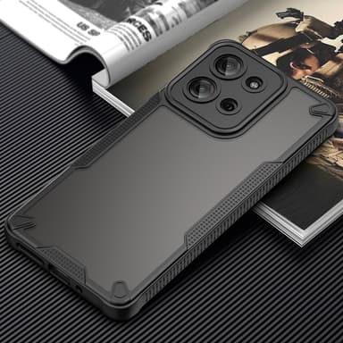 SKALO Motorola Moto G75 5G Armor Hybrid Frosted Suojakuori - Musta