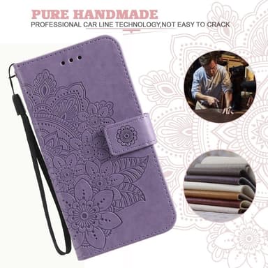 SKALO Motorola Moto G75 5G Mandala Lompakkokotelo - Violetti