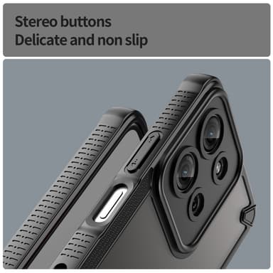 SKALO Motorola Moto G75 5G Armor Hybrid Frosted Suojakuori - Musta