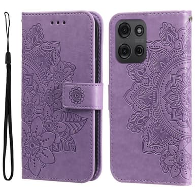 SKALO Motorola Moto G75 5G Mandala Lompakkokotelo - Violetti