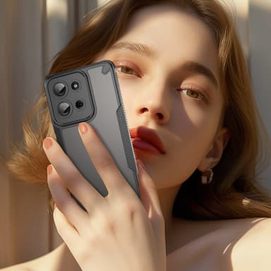 SKALO Motorola Moto G75 5G Armor Hybrid Frosted Suojakuori - Musta