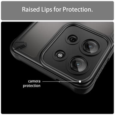 SKALO Motorola Moto G75 5G Armor Hybrid Frosted Suojakuori - Musta