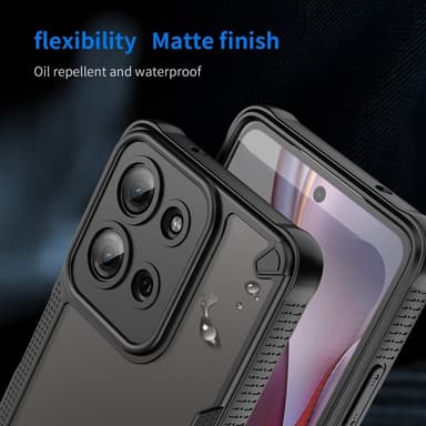 SKALO Motorola Moto G75 5G Armor Hybrid Frosted Suojakuori - Musta
