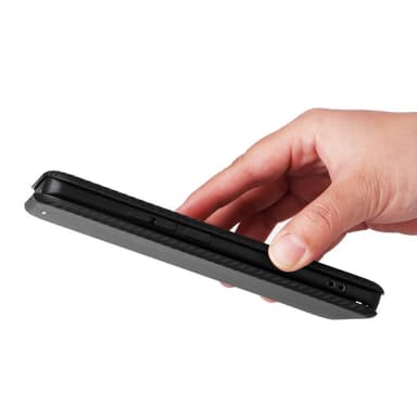 SKALO Xiaomi Redmi Note 14 Pro 5G Carbon Fiber Lompakkokotelo - Musta