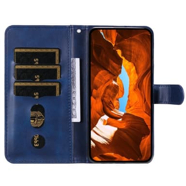 SKALO Xiaomi Redmi Note 14 4G Klassinen vetoketju Lompakkokotelo - Sininen