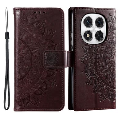 SKALO Xiaomi Redmi Note 14 Pro 5G Mandala Lompakkokotelo - Ruskea