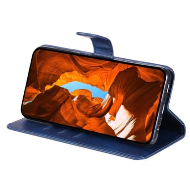 SKALO Xiaomi Redmi Note 14 4G Klassinen vetoketju Lompakkokotelo - Sininen