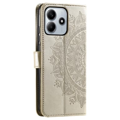 SKALO Xiaomi Redmi Note 14 5G Mandala Lompakkokotelo - Kulta