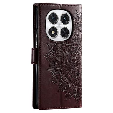 SKALO Xiaomi Redmi Note 14 Pro 5G Mandala Lompakkokotelo - Ruskea