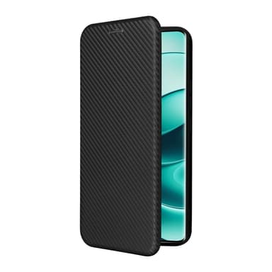SKALO Xiaomi Redmi Note 14 Pro 5G Carbon Fiber Lompakkokotelo - Musta