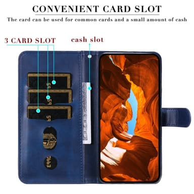SKALO Xiaomi Redmi Note 14 4G Klassinen vetoketju Lompakkokotelo - Sininen