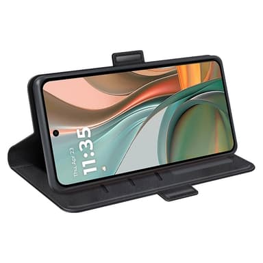 SKALO Motorola Moto G75 5G Premium ID Lompakkokotelo - Musta