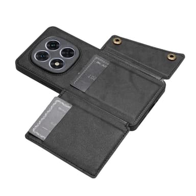 SKALO Xiaomi Redmi Note 14 Pro+ 5G PU-nahkakotelo, 2 korttipaikkaa Suojakuori - Musta