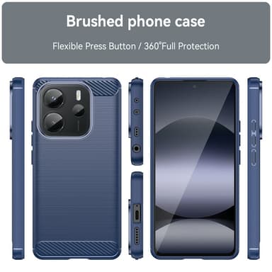 SKALO Xiaomi Redmi Note 14 4G Armor Carbon Suojakuori - Sininen