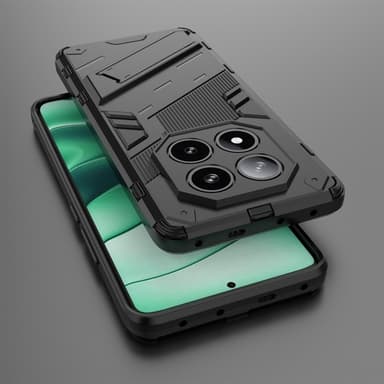 SKALO Xiaomi Redmi Note 14 Pro 5G Armor Hybrid Punk Suojakuori - Musta