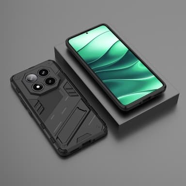 SKALO Xiaomi Redmi Note 14 Pro 5G Armor Hybrid Punk Suojakuori - Musta