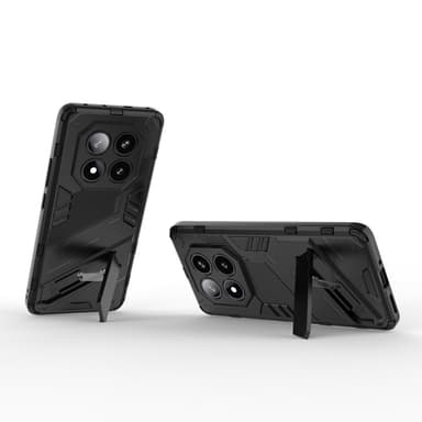 SKALO Xiaomi Redmi Note 14 Pro 5G Armor Hybrid Punk Suojakuori - Musta