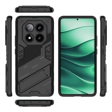 SKALO Xiaomi Redmi Note 14 Pro 5G Armor Hybrid Punk Suojakuori - Musta