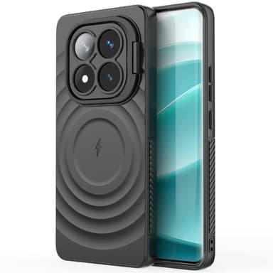 SKALO Xiaomi Redmi Note 14 Pro 5G Ripple Texture Suojakuori - Musta