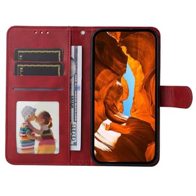 SKALO Xiaomi Redmi Note 14 4G PU-nahka Lompakkokotelo - Punainen