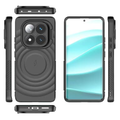 SKALO Xiaomi Redmi Note 14 Pro 5G Ripple Texture Suojakuori - Musta