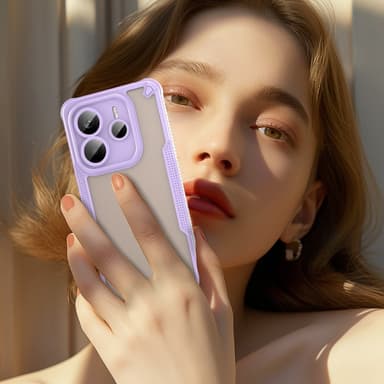 SKALO Xiaomi Redmi Note 14 5G Armor Hybrid Frosted Suojakuori - Violetti