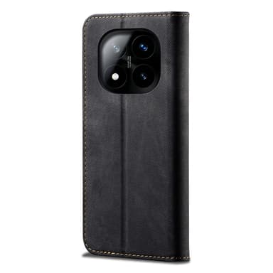 SKALO Xiaomi Redmi Note 14 Pro+ 5G Jeans Lompakkokotelo - Musta