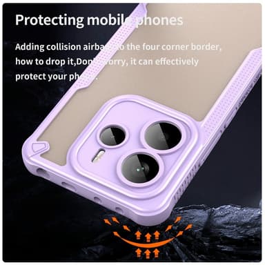 SKALO Xiaomi Redmi Note 14 5G Armor Hybrid Frosted Suojakuori - Violetti