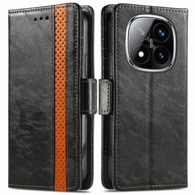 SKALO Xiaomi Redmi Note 14 Pro 5G CASENEO 002 Premium Lompakkokotelo - Musta