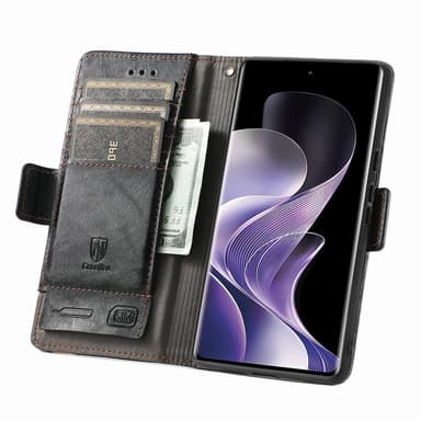 SKALO Xiaomi Redmi Note 14 Pro 5G CASENEO 002 Premium Lompakkokotelo - Musta