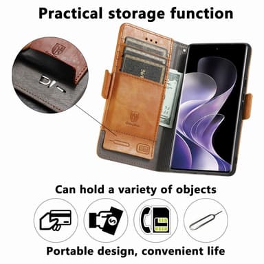 SKALO Xiaomi Redmi Note 14 Pro 5G CASENEO 002 Premium Lompakkokotelo - Musta