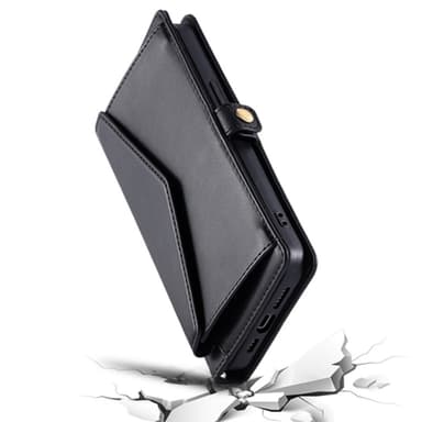 SKALO Xiaomi Redmi Note 14 Pro 5G PU-Nahkakuori Lompakkokotelo - Musta