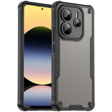 SKALO Xiaomi Redmi Note 14 5G Armor Hybrid Frosted Suojakuori - Musta