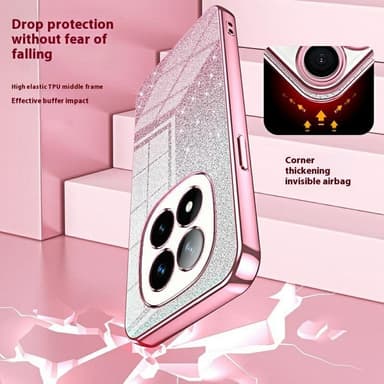 SKALO Xiaomi Redmi Note 14 Pro+ 5G Electroplating Glitter Suojakuori - Violetti