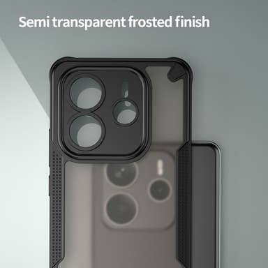 SKALO Xiaomi Redmi Note 14 5G Armor Hybrid Frosted Suojakuori - Musta